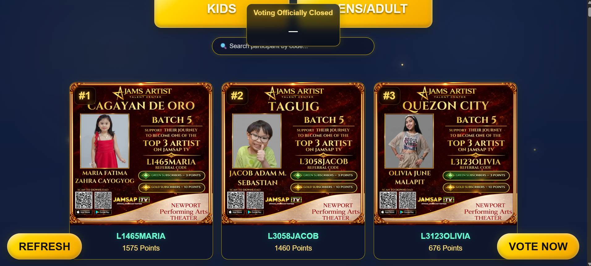 JAMSAP TV Batch 5 Voting