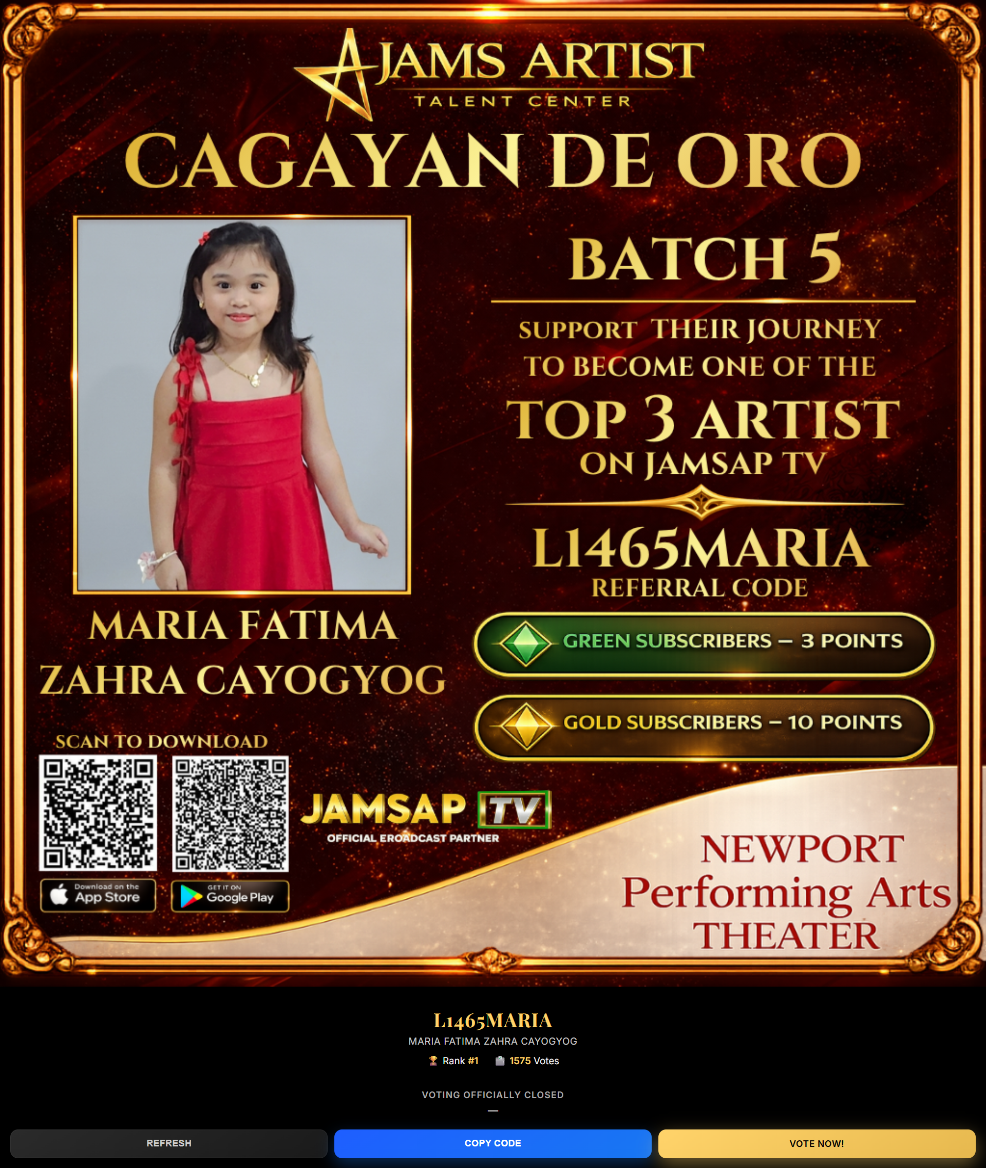 JAMSAP TV Batch 5 Voting